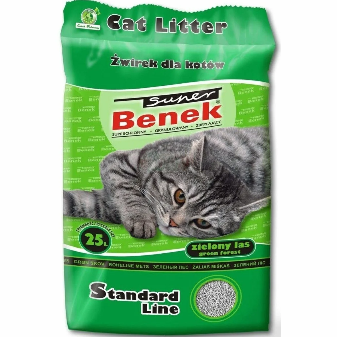 Certech Super Benek Standard Green Forest - Cat Litter Clumping 25 l (20 kg)