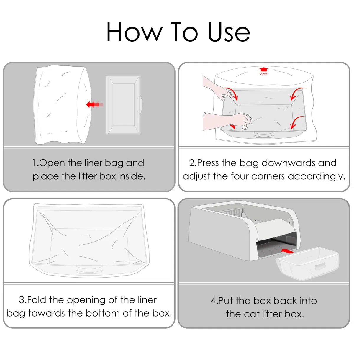 30 bolsas de arena para gatos, bolsas de basura para gatos autolimpiables, fáciles de limpiar y reemplazables