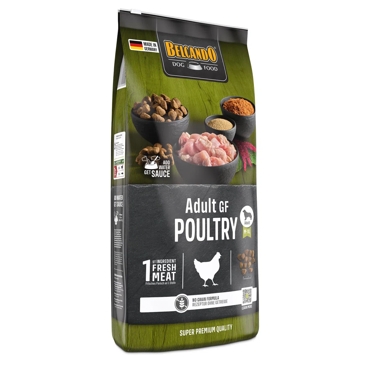 BELCANDO Adult GF Poultry [12,5 kg] Alimento sin Cereales para Perros Adultos | Alimento seco sin Cereales para Perros | Alimento Completo para Perros a Partir de 1 año de Edad