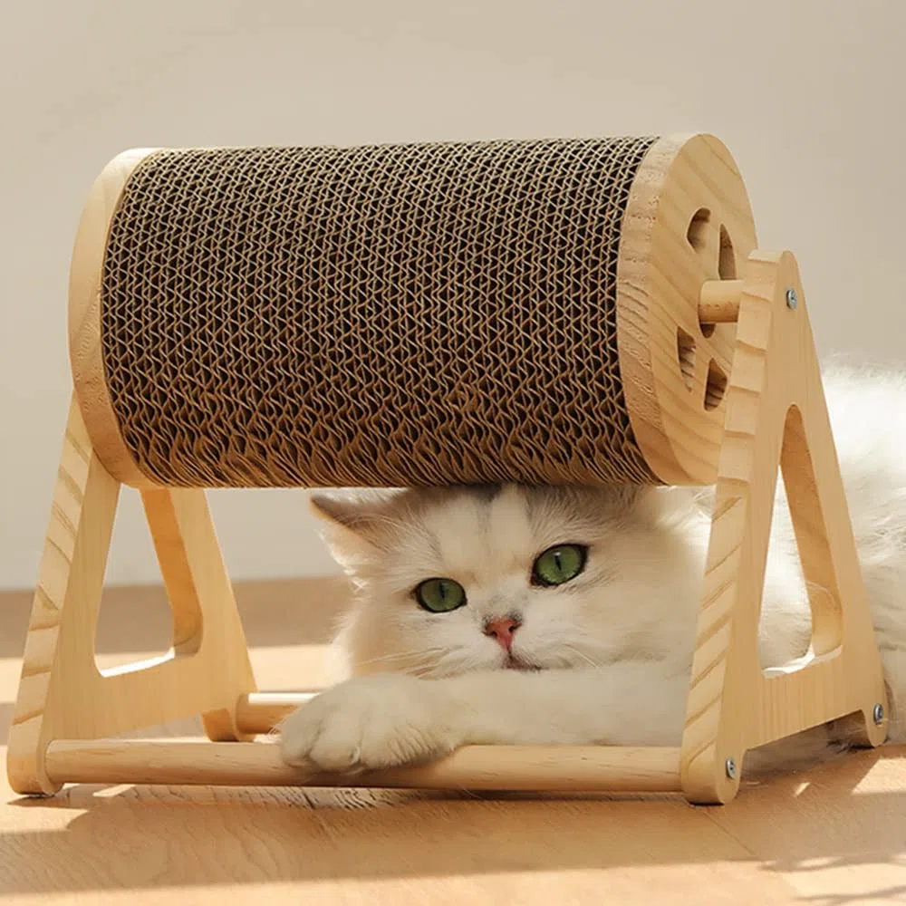 Juguete para Mascotas Noria Gato Pata Columna Gato Garra Interactiva Ejercicio De Molienda Papel Corrugado Natural Resistente Al Desgaste