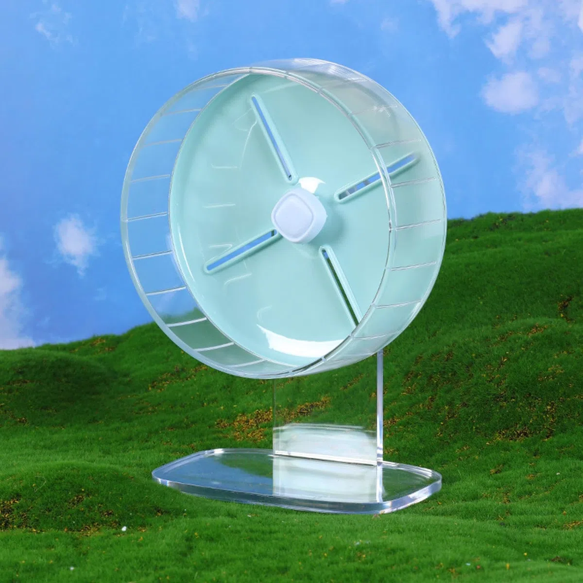 Rueda de hámster silenciosa rueda de 25,4 cm con soporte ajustable