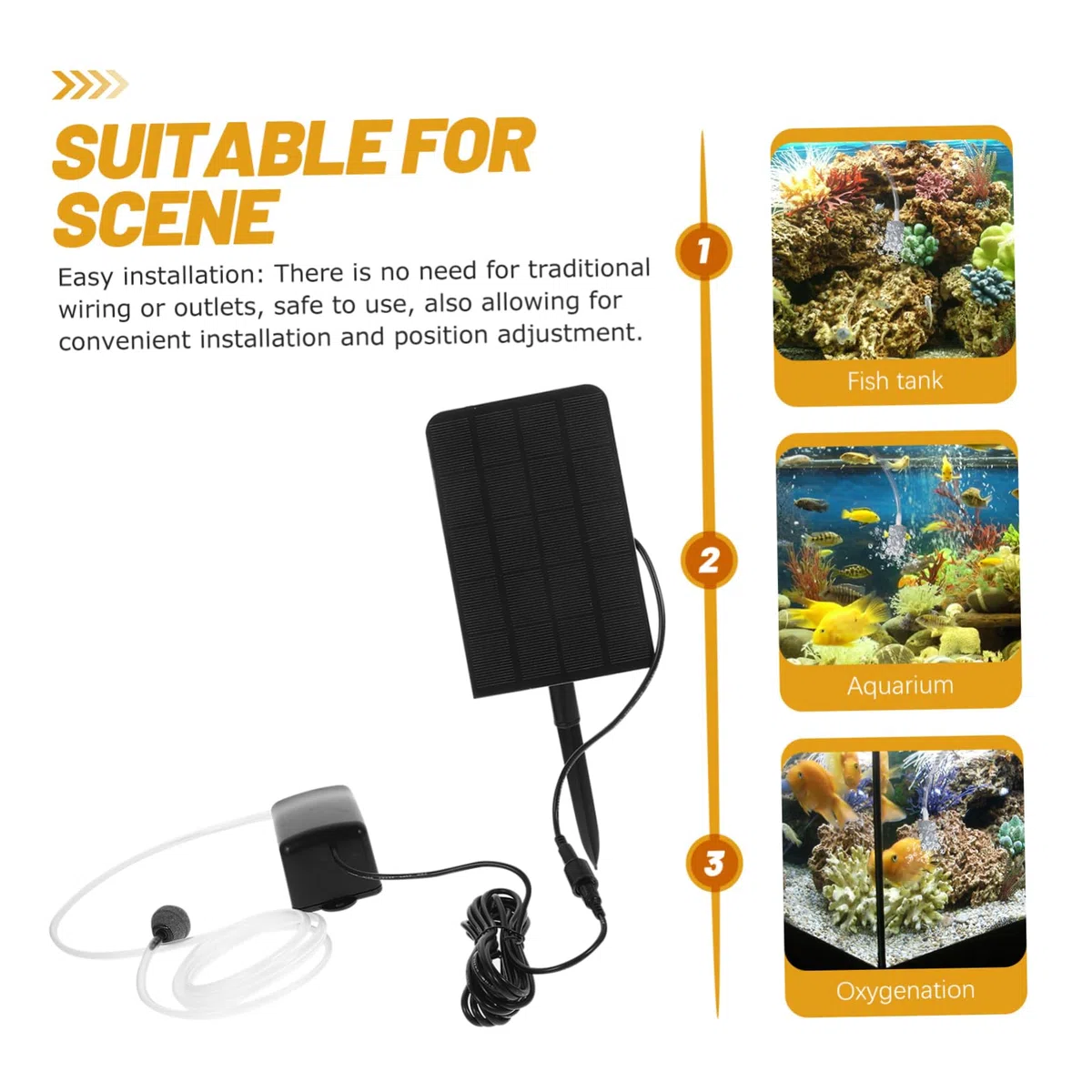 TOYANDONA 1.6w Bomba De Oxígeno Solar para Estanque Oxigenador para Pecera Bomba De Aire Solar para Pescado y Jardín