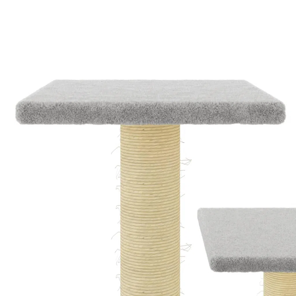ShGaxin Rascador para Gatos con Postes de sisal Gris Claro 61 cm, Rascador Gato, Arbol Rascador para Gatos, Gatos Accesorios, Torre Gatos, Arranhador para Gatos, Casa para Gatos