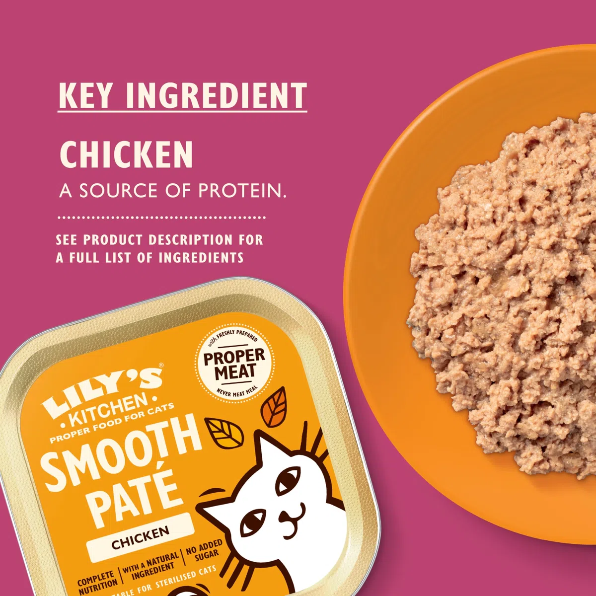 Lily's Kitchen Bandeja de alimento húmedo natural de tipo paté suave para gatos adultos: paquete variado de recetas sin cereales (32 x 85g Tarrinas)