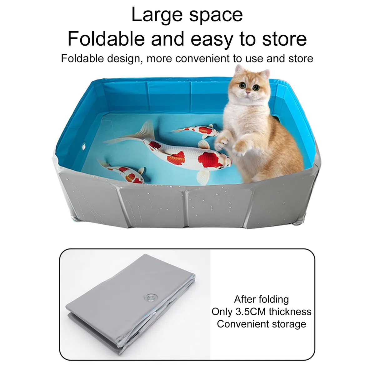Piscina para Perros Bañera De Perro Plegable De PVC con Forma Cuadrada