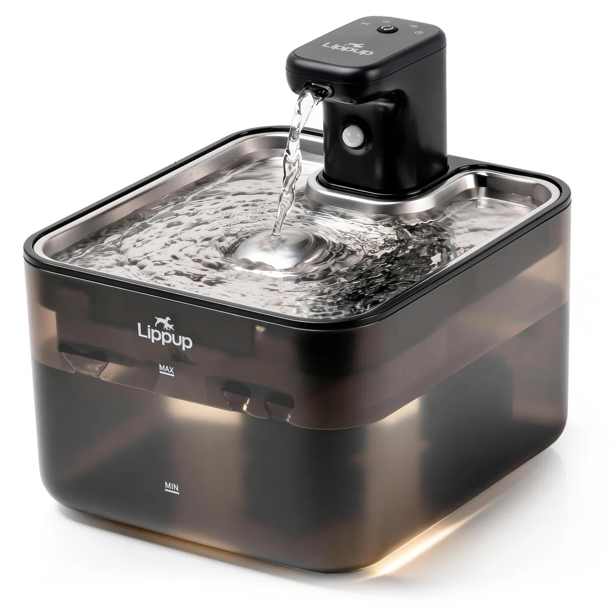 Fuente de agua inalámbrica para gatos, 2.6 L, fuente de agua inalámbrica para gatos de interior, funciona con pilas, con sensor de movimiento, bomba ultra silenciosa, sin BPA, color negro