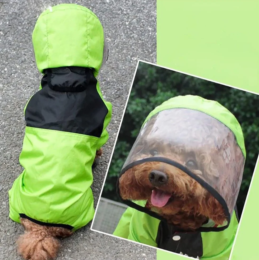 Impermeable para Perros, Mono Impermeable for Perros, Reflectante, Chaqueta con Capucha, Ropa for Exteriores for pequeños, Suministros for Mascotas(Red,XS)