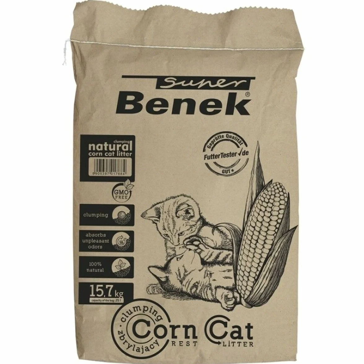 Certech Super Benek Corn Cat - Corn Cat Litter Clumping 25 l