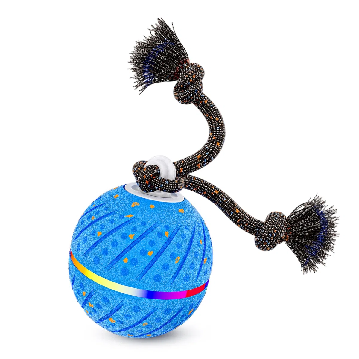Pelota interactiva para perros para aburrimiento, 2 modos de movimiento automático, juguetes para perros para masticadores agresivos, juguetes inteligentes de enriquecimiento para cachorros con cuerda