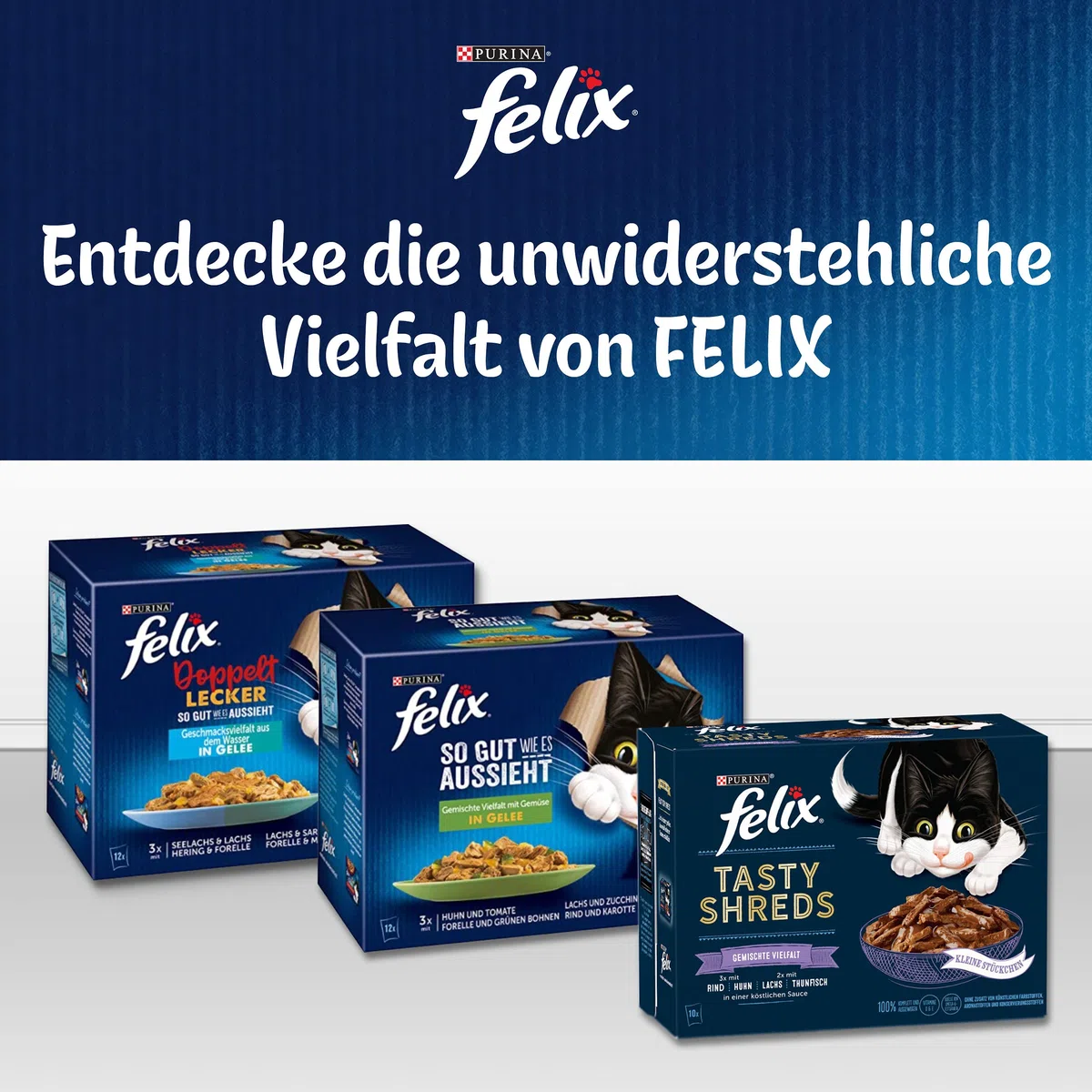FELIX Sensations Crunchy Comida para Gatos húmeda en gelatina, Mezcla de variedades, 4 Unidades (4 x 20 Bolsas de 85 g)