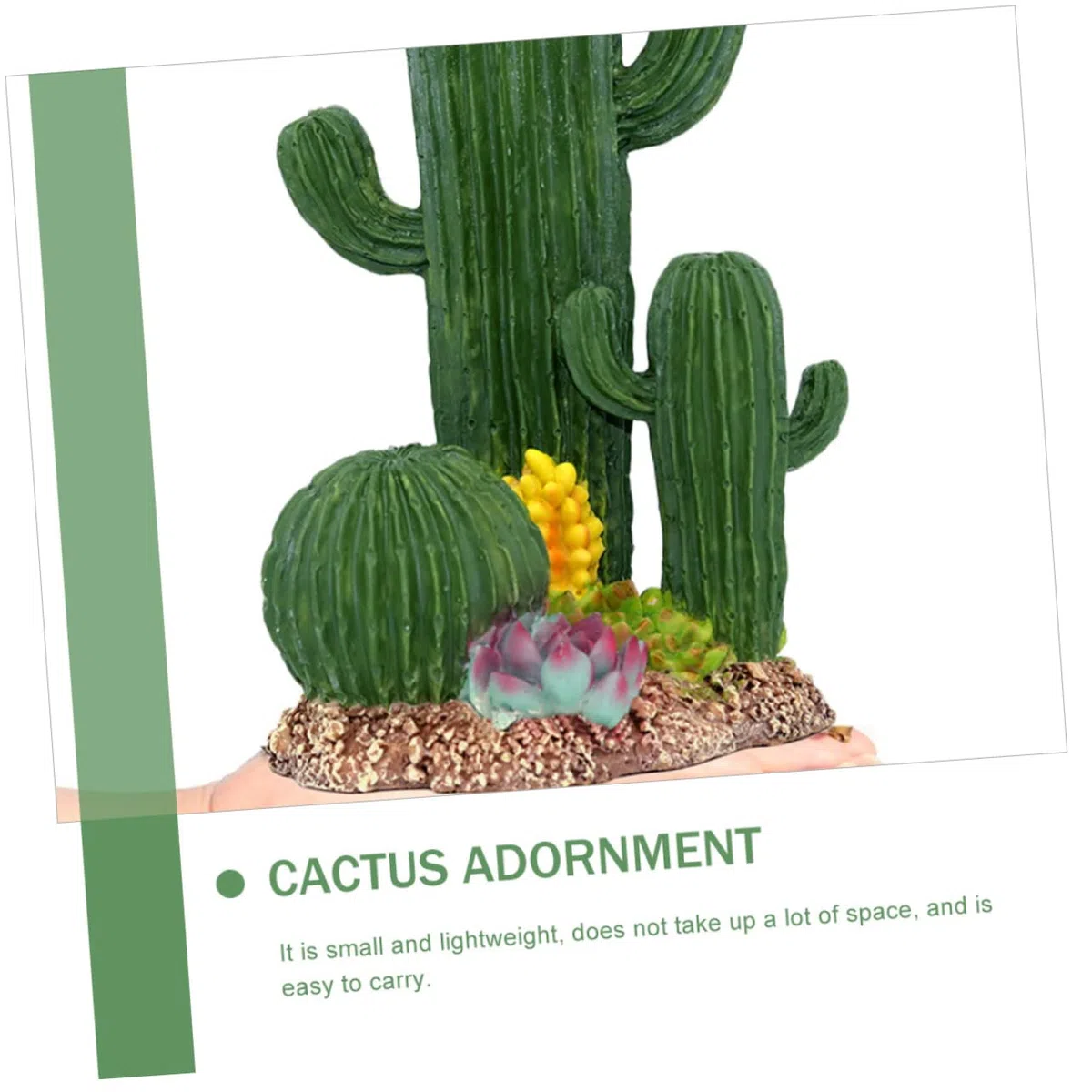 DOITOOL Decoración de Cactus para Terrario Caja de Reptiles Plantas para Reptiles Adorno de Cactus Vívido Decoración Paisajística para Terrarios Su Hábitat