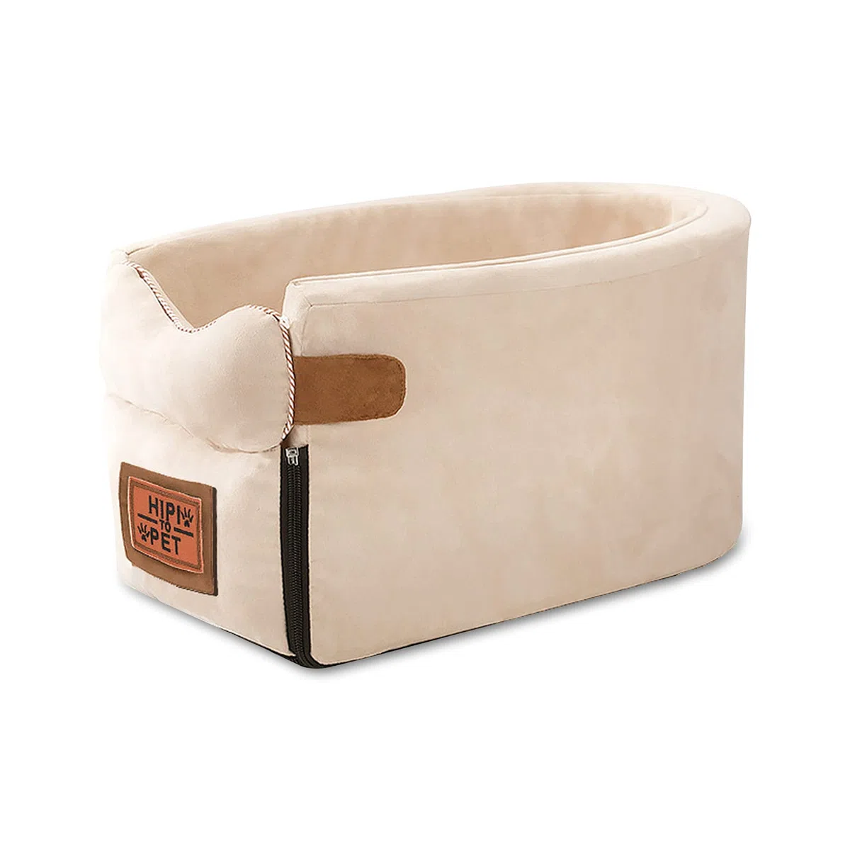 Ergocar Asiento Pequeño de Coche para Mascotas Seguridad para un Peso Inferior a 6 kg, Suave Lavable Desmontable Portátil Asiento Elevador de Coche para Gatos & Perros-Blanco