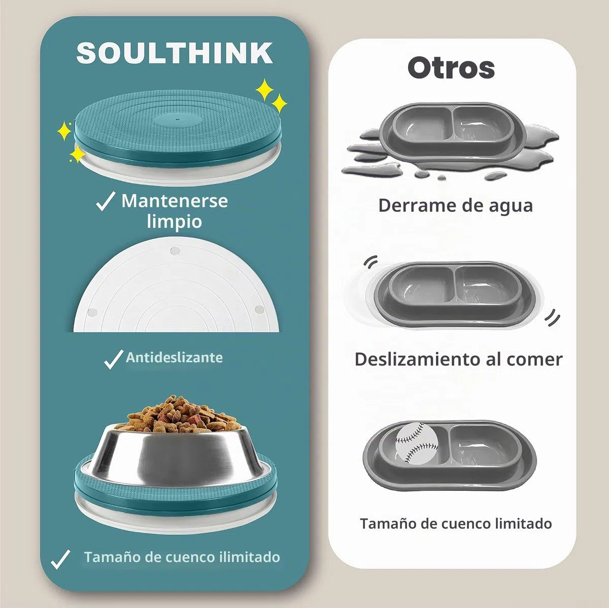 SoulThink® Bandeja a prueba de hormigas para gatos y perros – Nueva innovación antihormigas para mascotas, plato de comida para mascotas, sin productos químicos, no necesita agua, diferente de la