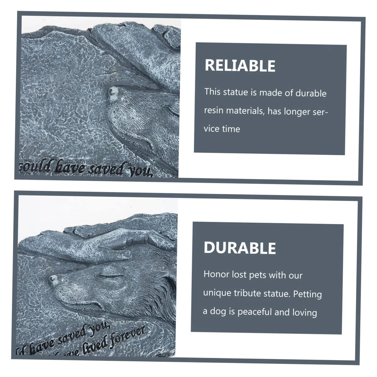 COLLBATH Lápida Conmemorativa para Mascotas De Resina, Estatua Artesanal Tamaño Artificial, Decoración para Jardín y Exteriores, Recuerdo Amoroso para Dueños De Perros y Gatos