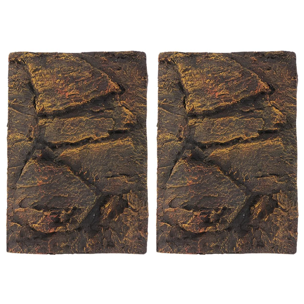 LALAFINA Fondo Decorativo para Terrario de Reptiles 3D en PU, Tablero de 2 Piezas Aspecto Natural y Alta Simulación para Acuarios y Cajas de Reptiles