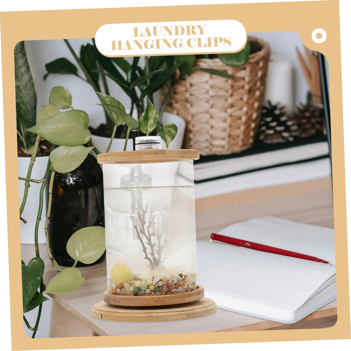 YARNOW Acuario Decorativo De Escritorio Pecera Doméstica Ecológica Accesorio De Oficina