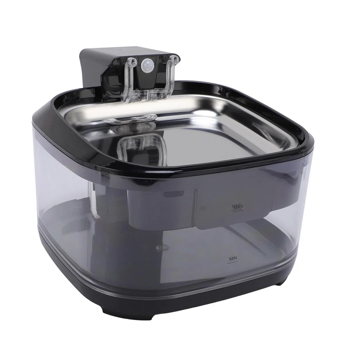 Fuente de Agua Automática Silenciosa para Mascotas de 4,5 L para Perros y Gatos, Cuenco de Acero Inoxidable, de Filtración Inteligente, Ideal para Uso Doméstico (Black)