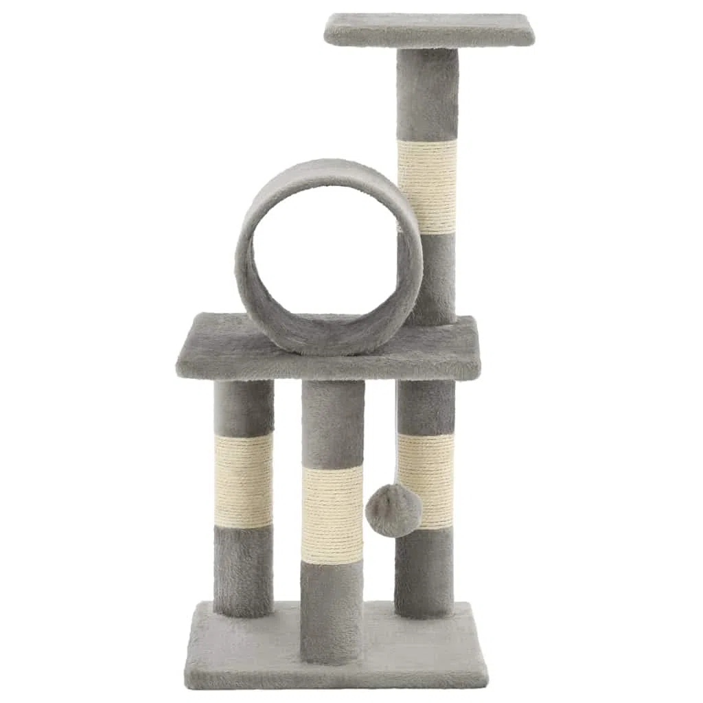 Chusui Rascador para Gatos con Poste de sisal, Arbol para Gatos, Gatos Accesorios, Arranhador para Gatos, Arbol Rascador Gatos, 65 cm Gris