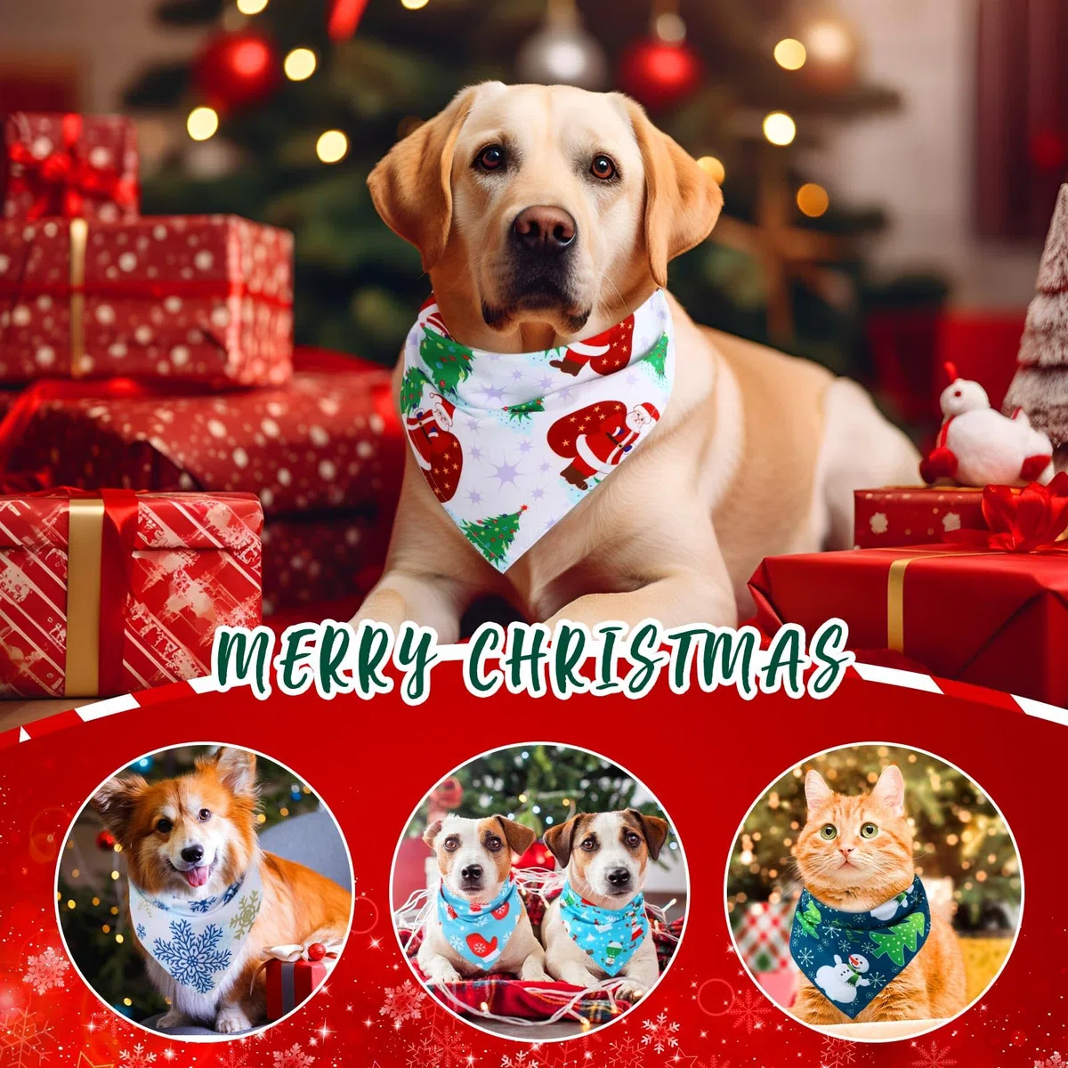 100 Bandanas de Navidad para Perros, a Granel, Bufanda Triangular para Mascotas, Baberos de muñeco de Nieve, Papá Noel, Copo de Nieve, Bandana Suave para Perro, Accesorios para Disfraz de Mascota de