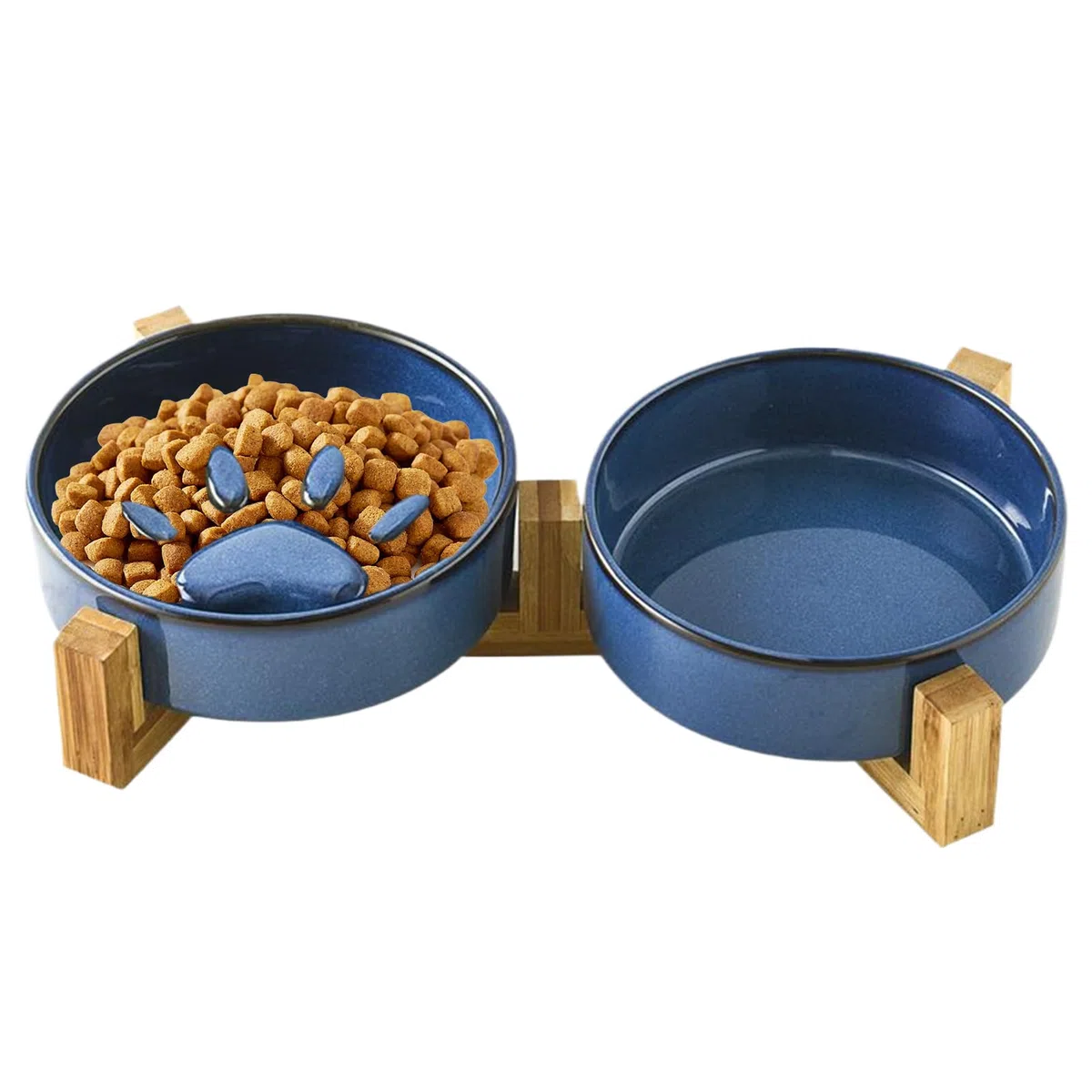 Cuencos Alimentación Lenta para Perros Mediano Comida Lenta Bebida | Soporte Cuencos Perros Cerámica Antideslizante Huella Mono Estación Alimentación Mascotas Accesorios Plato