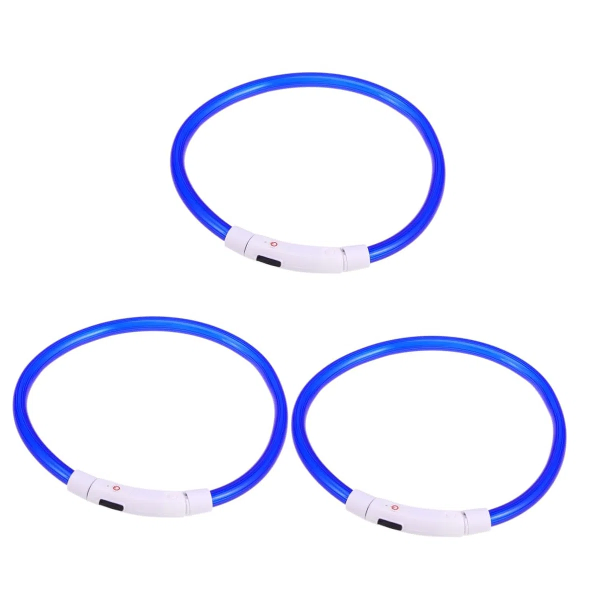 Angoily 3piezas Collar Led Recargable para Perros De Luz USB Modos De Parpadeo y Luz Fija para Paseos Nocturnos Seguridad para Mascotas Color Azul