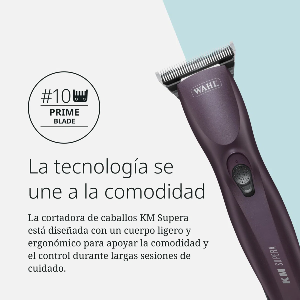 Wahl KM Supera, Cortapelos Inalámbrico para Caballos, Silencioso | Cortapelos Inalámbrico para Caballos, 2 Baterías Intercambiables, 3000 y 3700 RPM, Silencioso 68 dB, Cuchilla Ancha #10W