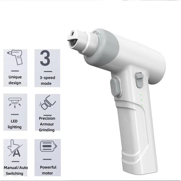 Cortaúñas para perros y gatos, lima de uñas eléctrica, pulido de precisión y cambio manual/automático, para perros grandes, medianos, gatos, cuidado de uñas de animales pequeños, color blanco