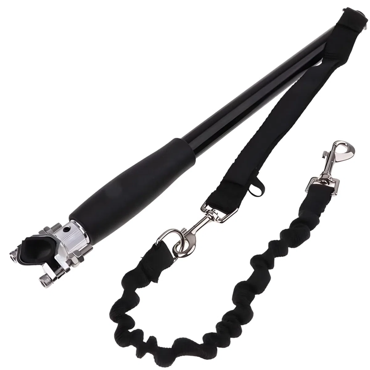 Accesorio para correa de bicicleta para perro, andador manos libres con varilla de acero inoxidable, correa elástica para correr, fácil de instalar para paseos seguros, diseño universal seguro para