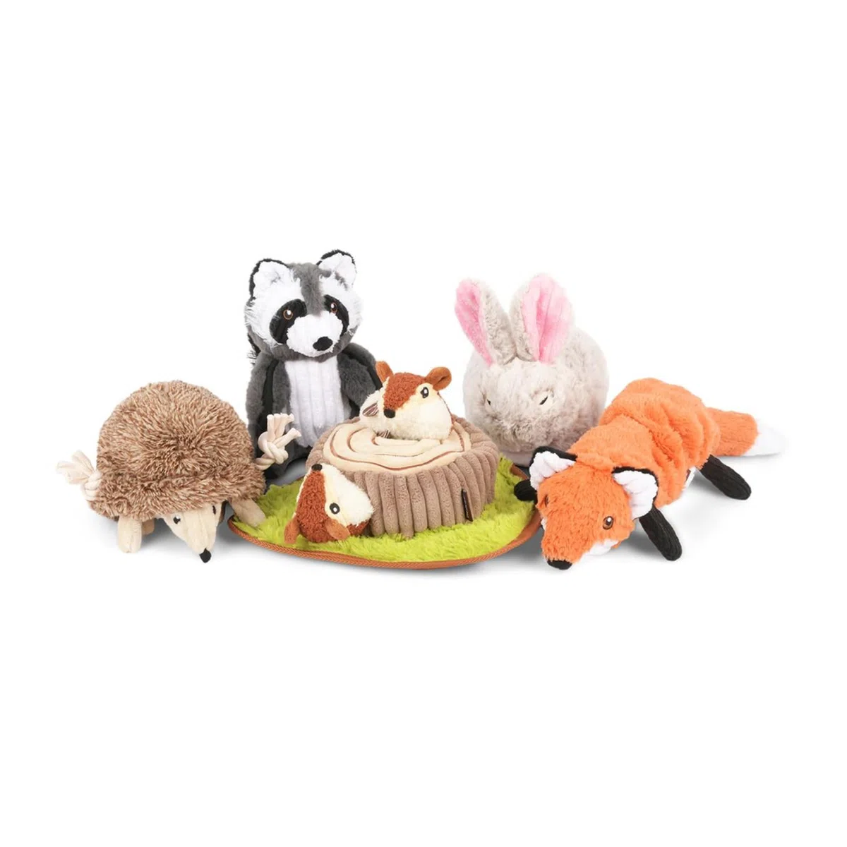 P.L.A.Y. Lindos juguetes de peluche para perros, juguetes masticables duraderos con temática de animales del bosque, ideales para cachorros y perros pequeños, medianos y grandes, lavables a máquina,