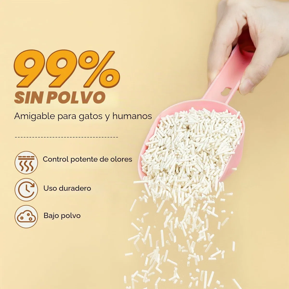 Happy & Polly Arena de Tofu para Gatos, aglutinante rápido, desechable, Ultra Absorbente, bajo Seguimiento, materias primas 100% Naturales con carbón de Coco, 11 Libras (2 Bolsas de 5.5 kg)