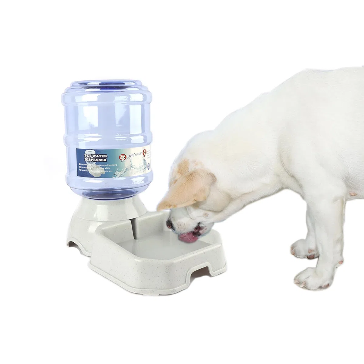 Comedero automático para perros y gatos, dispensador de agua, comedero de alimentos por gravedad y bebedero, juego con cuenco de comida para mascotas para perros medianos, cachorros, gatitos, 1 galón