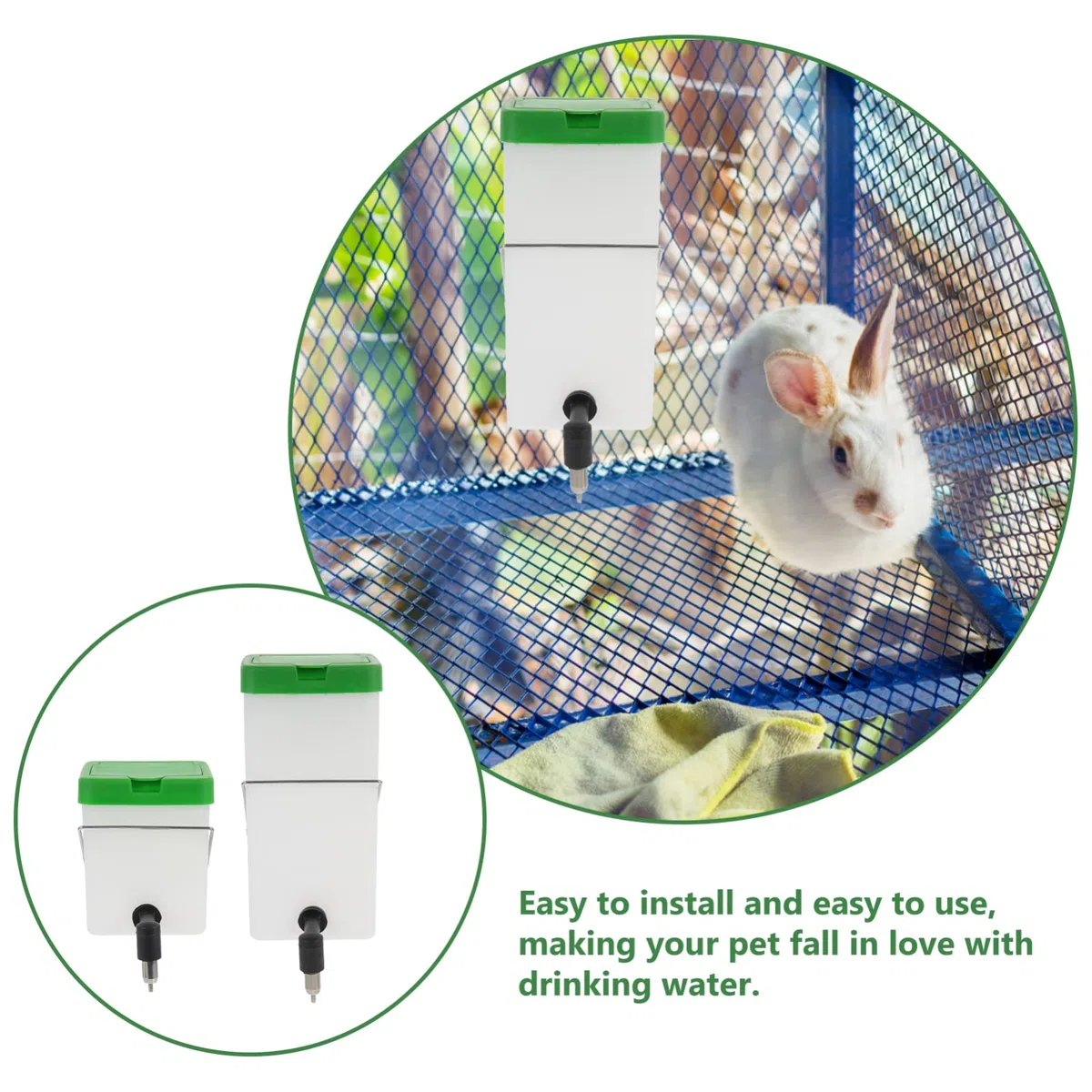 POPETPOP 2 Unids Conejo Waterer Botherer Conejito Automático Botella de Agua Fuente Dispensador Caja de Agua Alimentador de Agua para Peque?a Botella de Agua Animal