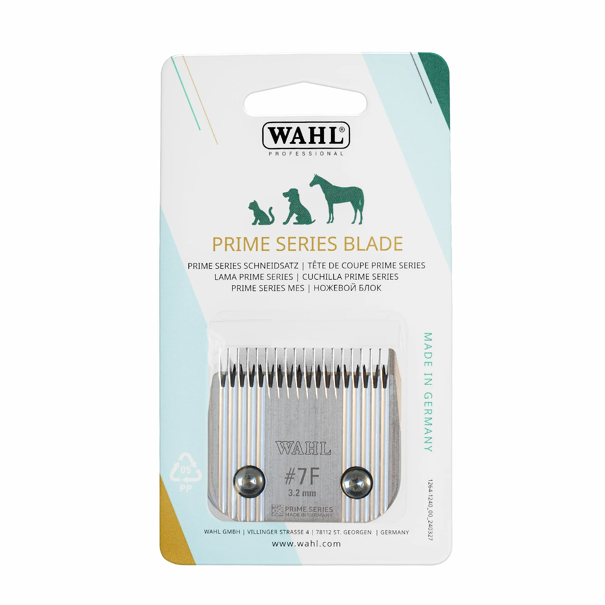 Wahl Hoja #7F Prime Series, diseñada para Cortar Abrigos de Mascotas de Longitud más Larga, Corte Potente de Alto Rendimiento, Hecha para la cortadora de Mascotas KM Supera, Longitud de Corte de 3,2