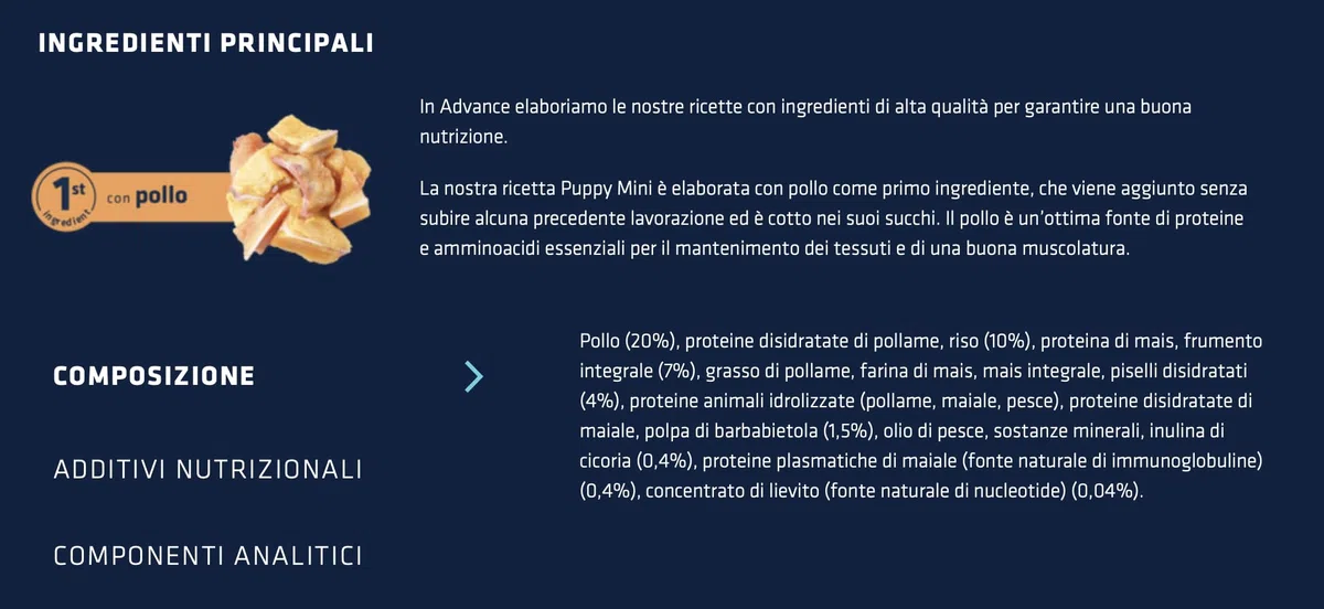 Advance - Comida seca completa para cachorros de talla mini, 3 kg, sabor a pollo, 1 paquete de 3 kg