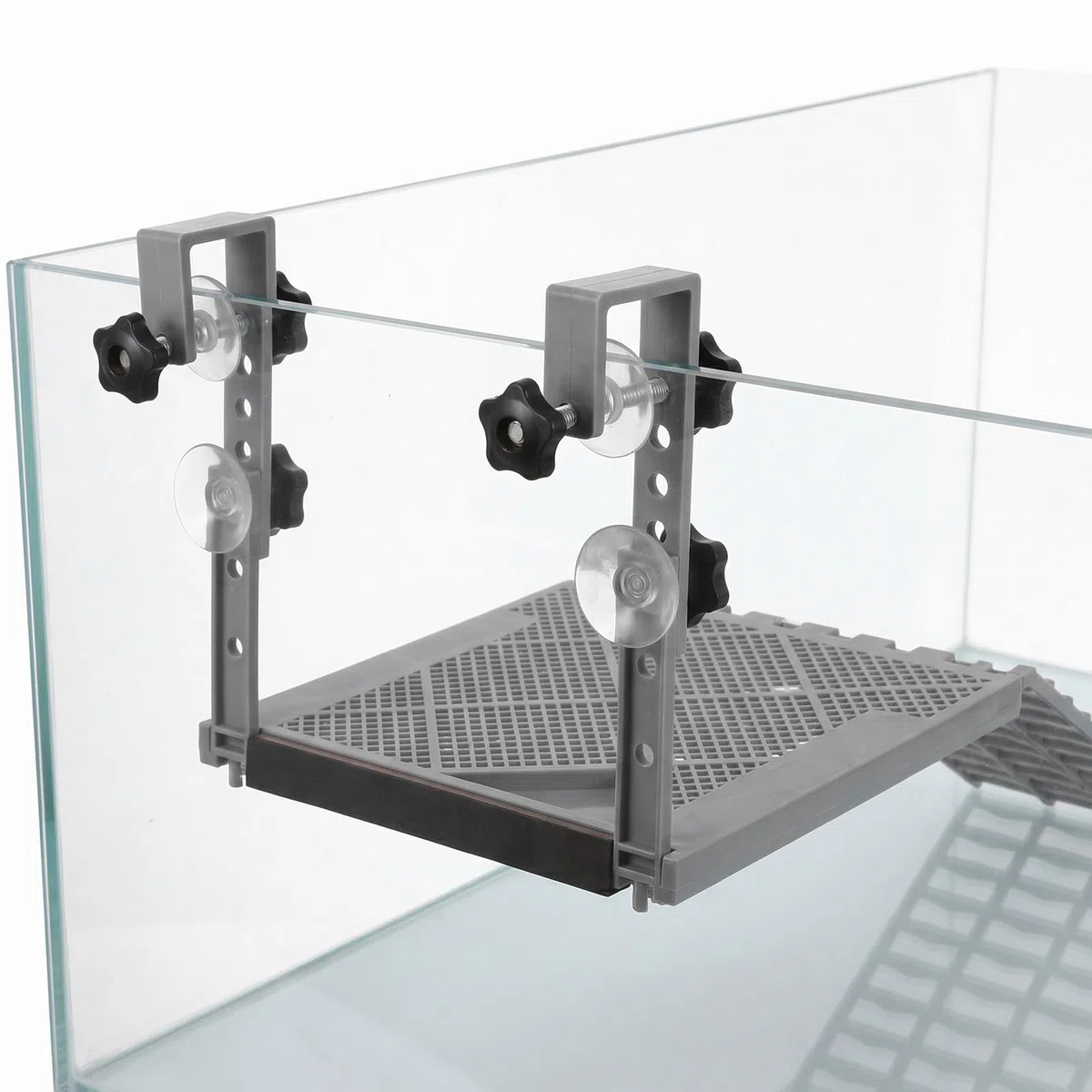 Kisangel Plataforma Flotante para Que Las Tortugas tomen el Sol con rampa para acuarios, Plataforma de plástico para Reptiles con Ganchos para Accesorios de terrarios de Tortugas