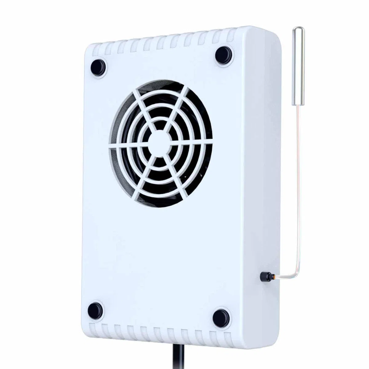 Accesorios para Terrarios con Ventilador, Patas Antideslizantes, Termostato Regulable Y Funcionamiento Silencioso. Ideales para Terrarios de Animales, Blanco, Individual