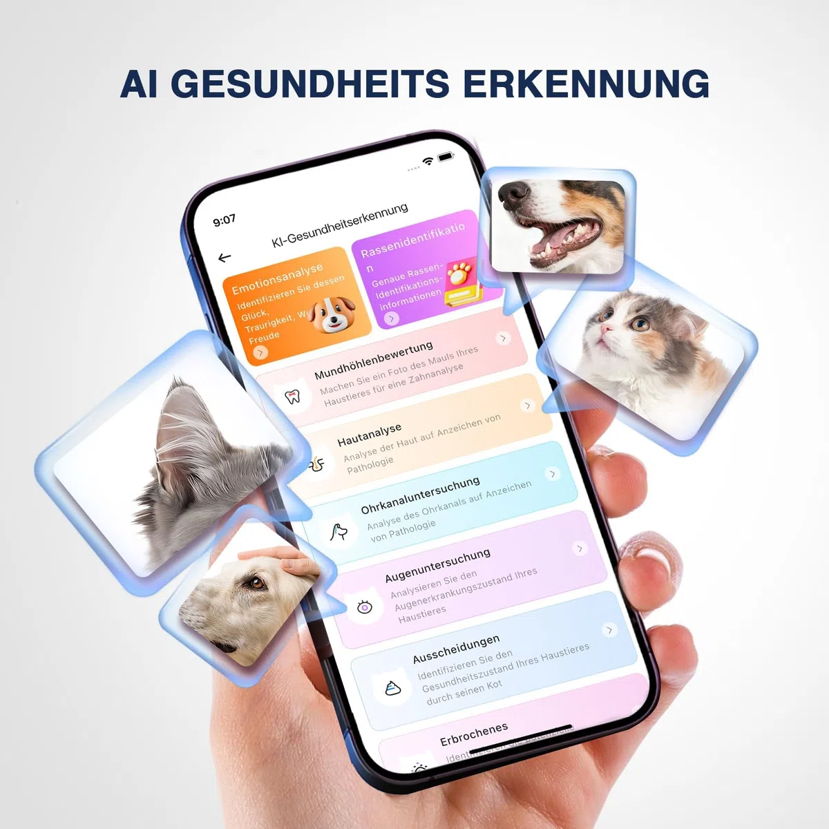 Rastreador GPS para perros, seguimiento de ubicación en tiempo real y gestión de salud con IA, valla virtual, impermeable, compatible con iOS y Android (blanco)