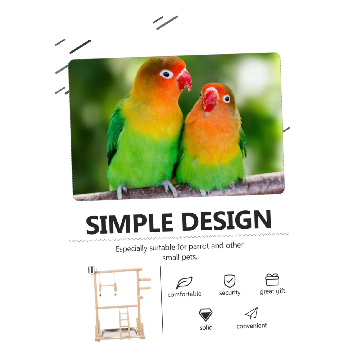 Beaupretty 1juego Percha para Aves Estación De Interactiva para Periquitos y Aves Pequeñas Soporte De Entrenamiento para Juguete Masticable y De Diversión