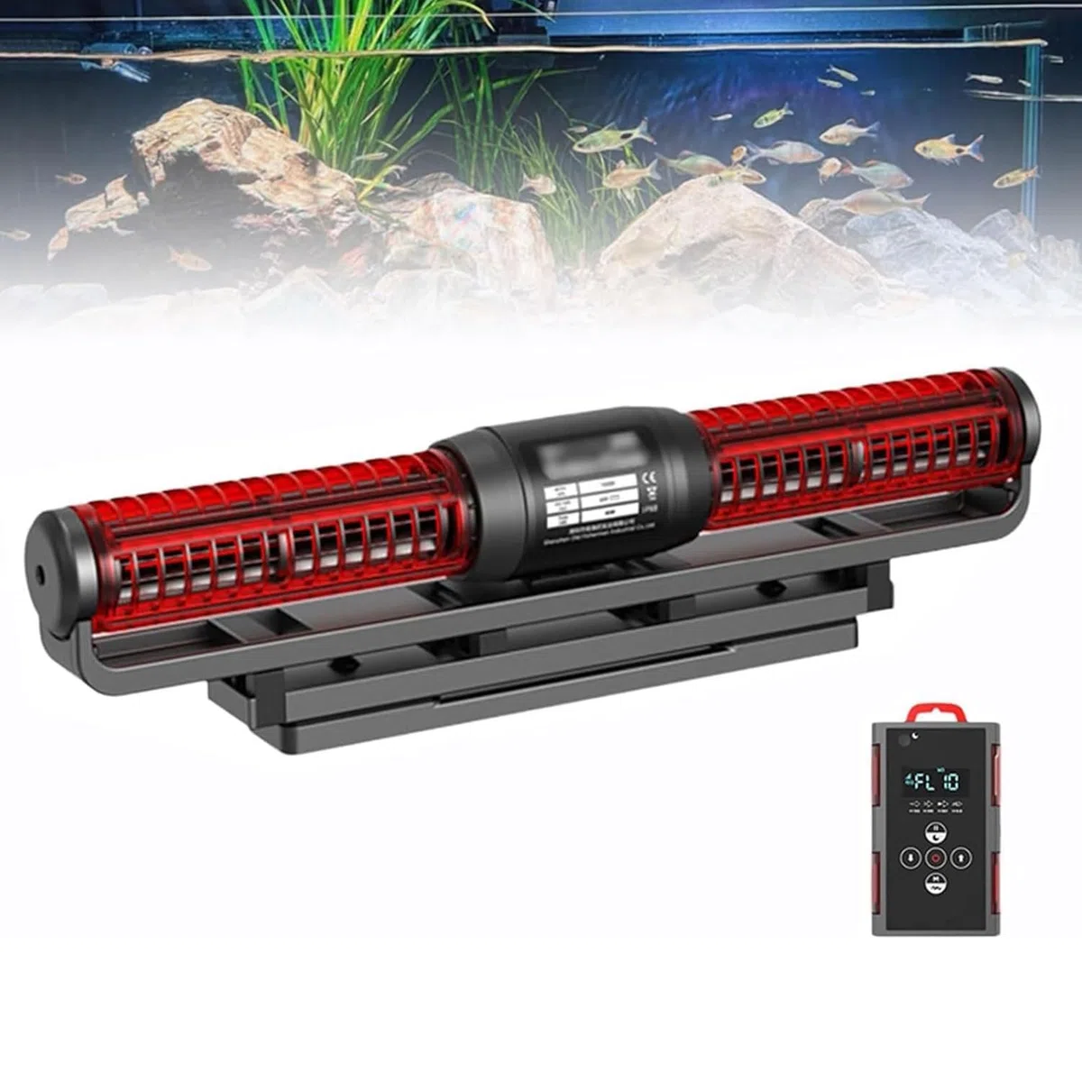 Bomba para hacer ondas de acuario con controlador de pantalla LED, flujo cruzado ajustable para circulación de agua ultra silenciosa en acuarios de agua salada y agua dulce