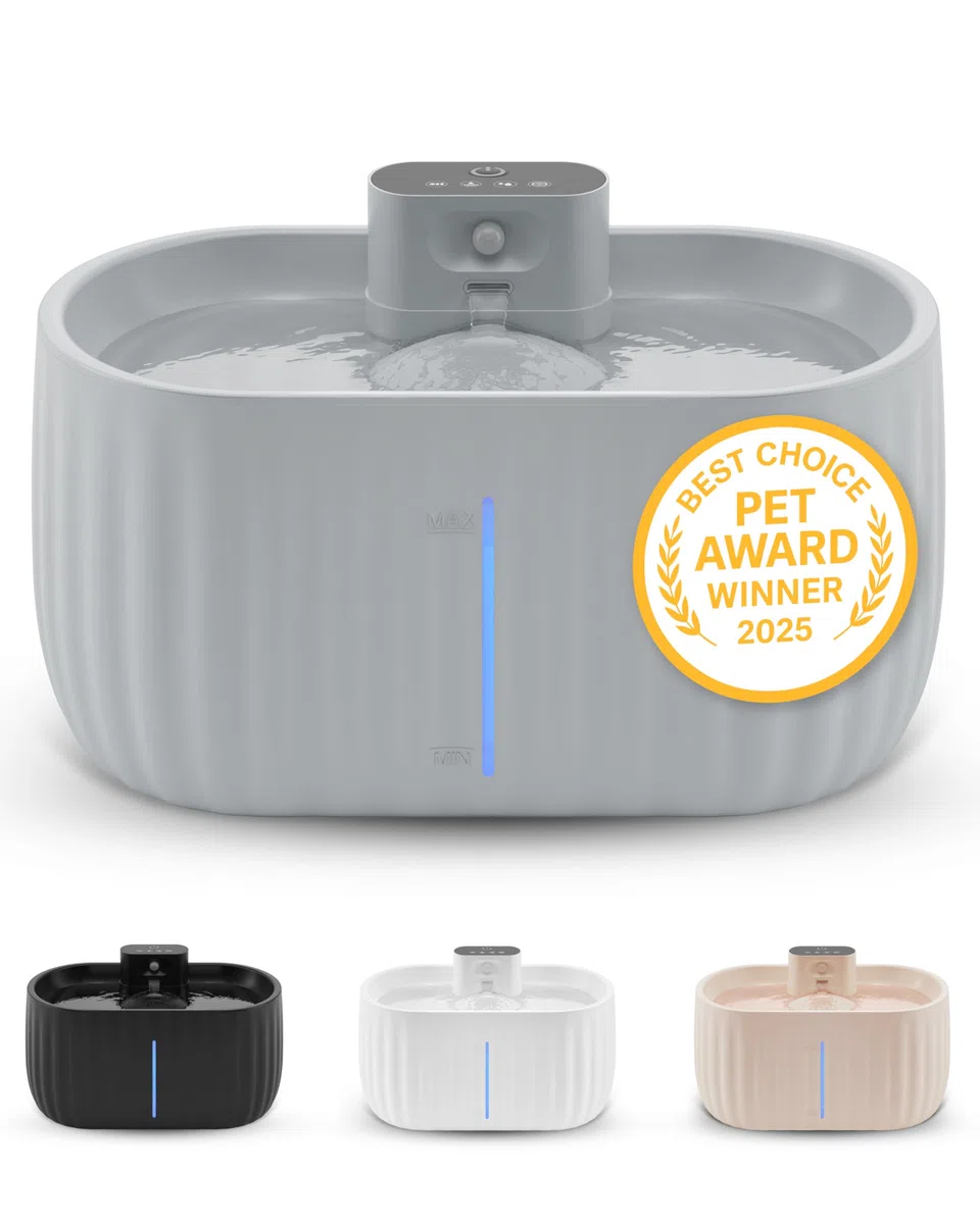 Pretty Paw Fuente para Gatos Inalámbrica con Sensor de Movimiento 3L Gris