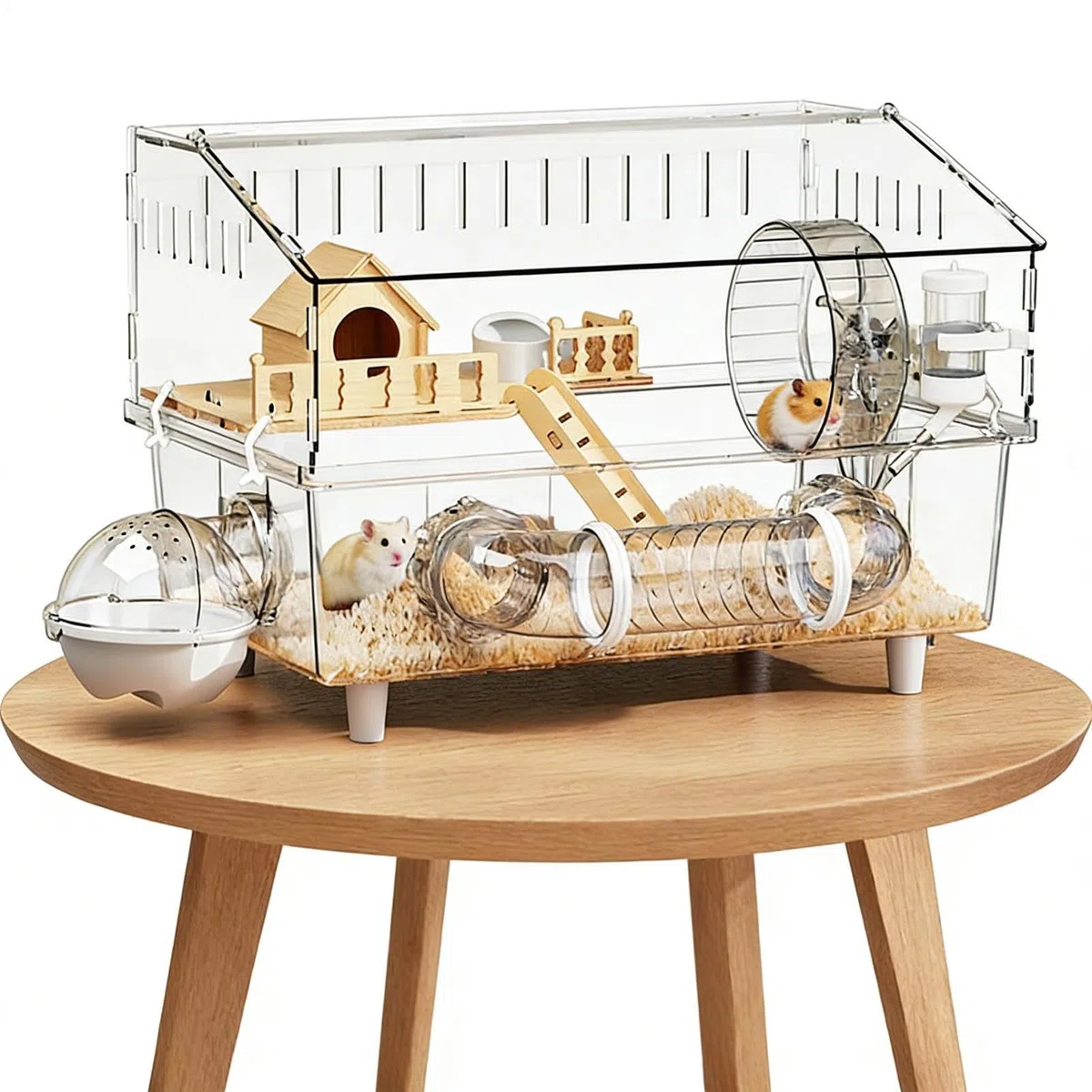 Hábitat para Hámster | 45x30x34,3 cm Desmontable con Enriquecimiento | Jaula para Roedores,Casa de Juego para Animales Pequeños para Viajes al Aire Libre