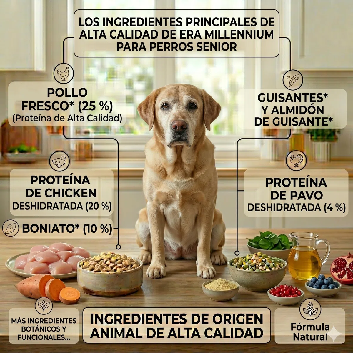 ERA Pienso para Perros Grain Free Senior & Light Rz. M/L, Pollo y Pavo 10 kg | Razas Medianas y Grandes, Nutrición Completa y Saludable