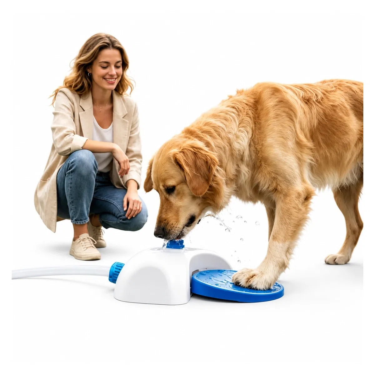 Fuente para Beber para Mascotas, Fuente De Agua para Perros con Manguera 162 Cm