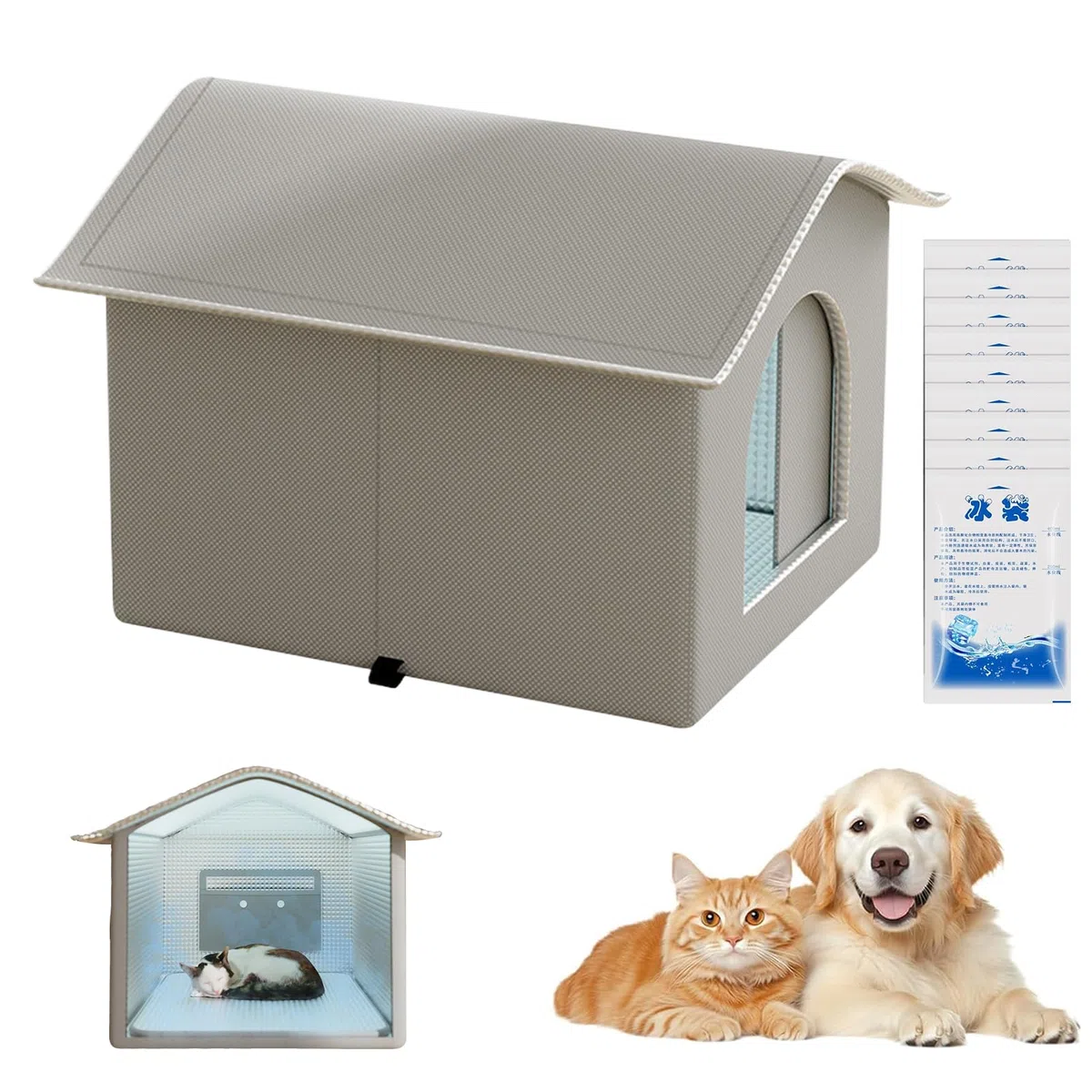 Caseta Aislada para Gatos Suministros Mascotas Camas Perros Muebles