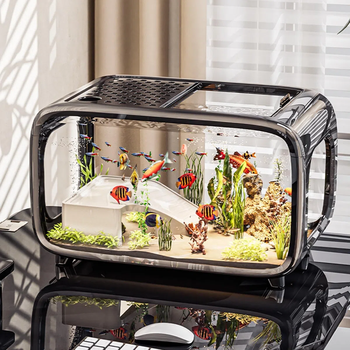 Acuario Pequeño Pequeño Acuario Nano Mini De Acrílico Transparente para