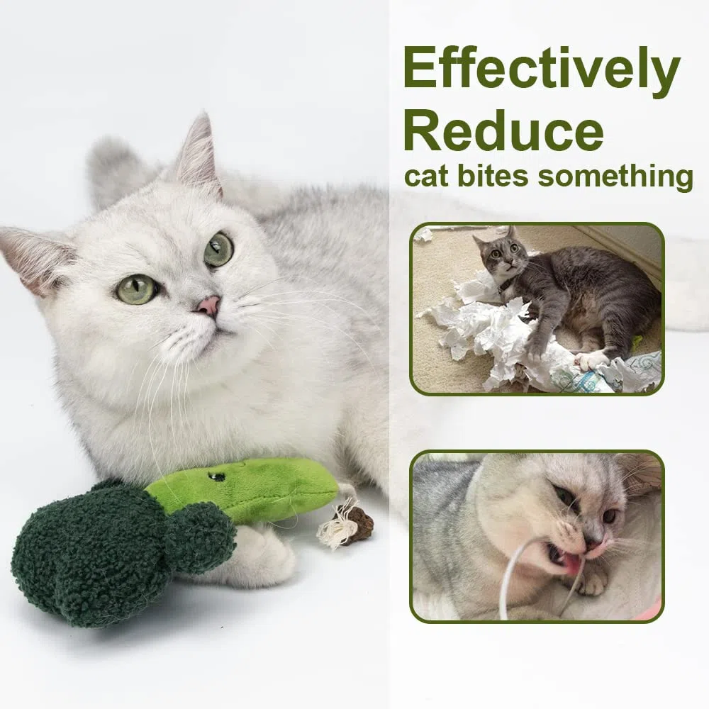 Juguete de peluche masticable para interior con hierba gatera de peluche calmante para gatitos separación, ansiedad, dentición de gato, juguete interactivo antimordeduras, juguete orgánico para