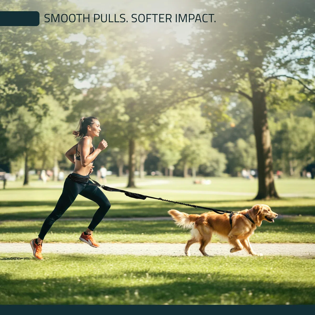 FITLY Cinturón de Cintura para Perros Que Funciona con el Plomo para Perros Que Funciona - Canicross Arnese Lleva artículos personales Corriendo, Caminatas, Caminatas