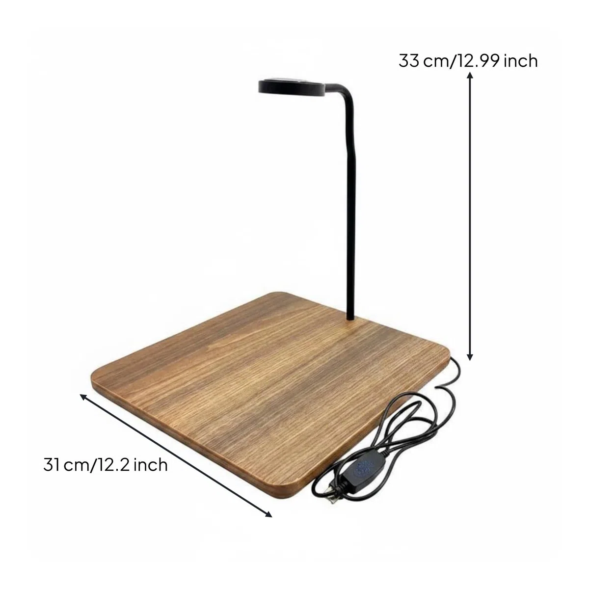 Perfeclan Lámpara de Acuario LED Luz de Tanque Pequeño Lámpara para Plantas Acuáticas Iluminación de Pecera con Cuello Regulable Control de y Encendido Base de, Nogal, Grande
