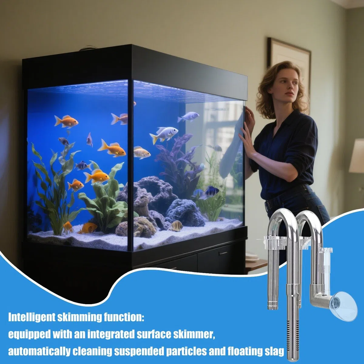 Tubería Skimmer Acuario Tubos Ajustables Acero Inoxidable Alta Resistencia
