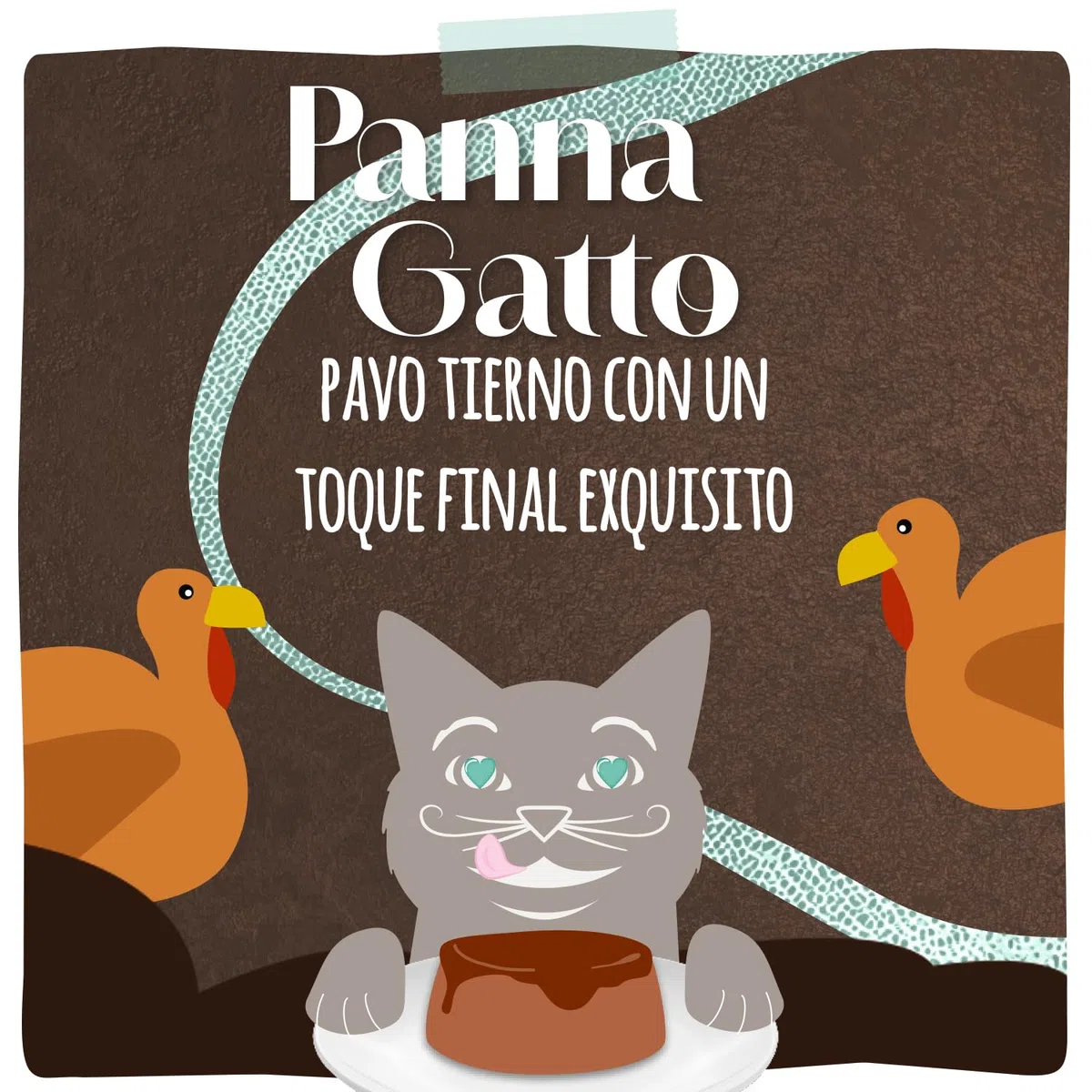 MjAMjAM - Comida húmeda premium para gatos - Panna Gatto - Pavo tierno con un toque final exquisito, pack de 12 (2x80g), sin cereales